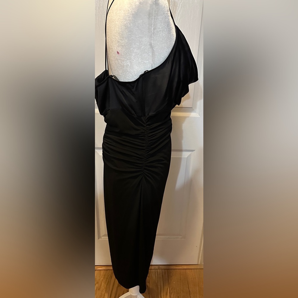 Laundry By Shelli Segal  Dress Black Spaghetti Strap Backless Dress Size 12 - Picture 3 of 10